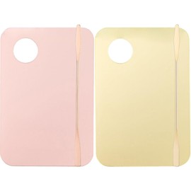 Plato para Mezclar Maquillaje Acrílico, Juego de 2 Piezas Espátula Incluida, para Base Líquida y Cosméticos, Formato Práctico para Muestreo y Manejo