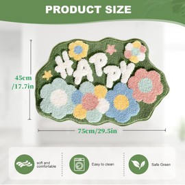 Trlyane Non-slip Bathroom Rugs, 45x70cm Bath Mat Bathroom Carpet Super Absorbent Machine Washable Soft Shower Suitable for Bathroom/Living Room/Kitchen/Bedroom Indoor Floor