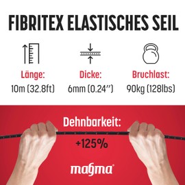 MAGMA Elastic Rope | Rubber Rope with 6 mm Diameter | For Fishing, Sailing, Boating, Camping & Tarpaulin Tarpaulin Tarpaulin | For Indoor, Outdoor, Kitchen, Workshop & Garden (25, Black)