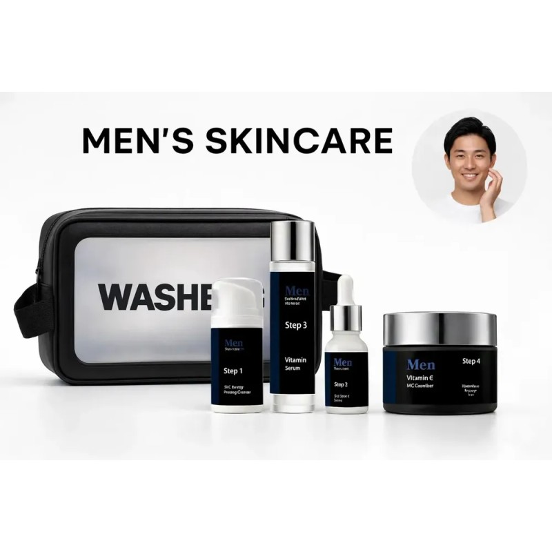 Set Skincare Hombre Limpiador Tónico Serum Crema