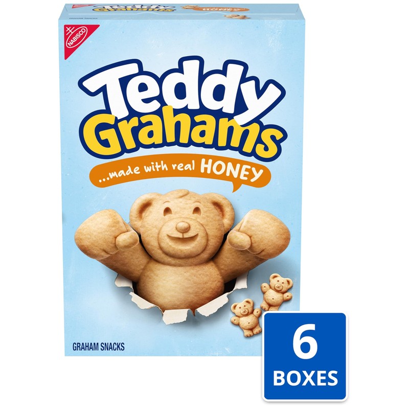 TEDDY GRAHAMS Honey Graham Snacks, Bulk Kids Snacks, 6 -