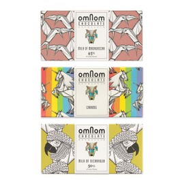 OmNom Milk Chocolate Trio | Milk Of Madagascar, Caramel "Pride Bar", Milk Of Nicaragua | Icelandic Bean To Bar Chocolate by OMNOM CHOCOLATE REYKJAVIK | 3 x 60g Bar