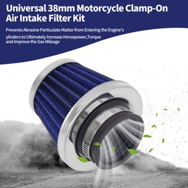 AHL Universal Motorcycle Air Filter, 39 mm Double Layer Steel Filter for GY6 Moped Scooter Dirt Bike Motorcycle 50cc 110cc 125cc 150cc 200cc GY6 Moped Scooter ATV Dirt Bike Pocket Bike (Blue)