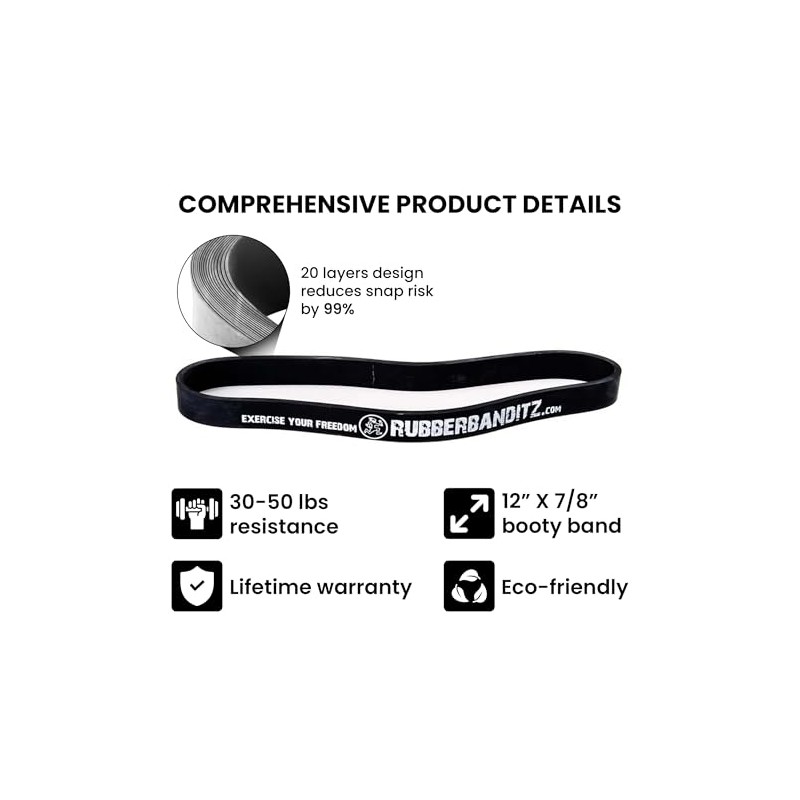 (30-50 Lbs (14-23 kg) - Heavy (Black)) - RubberBanditz Extra