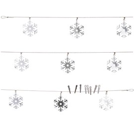 com-four® Garland with Snowflakes - Decorative Garland for Christmas - Snowflake Garland - Christmas Garland for Christmas Tree Decorations - 160 cm (Set 4-1 Piece Silver)
