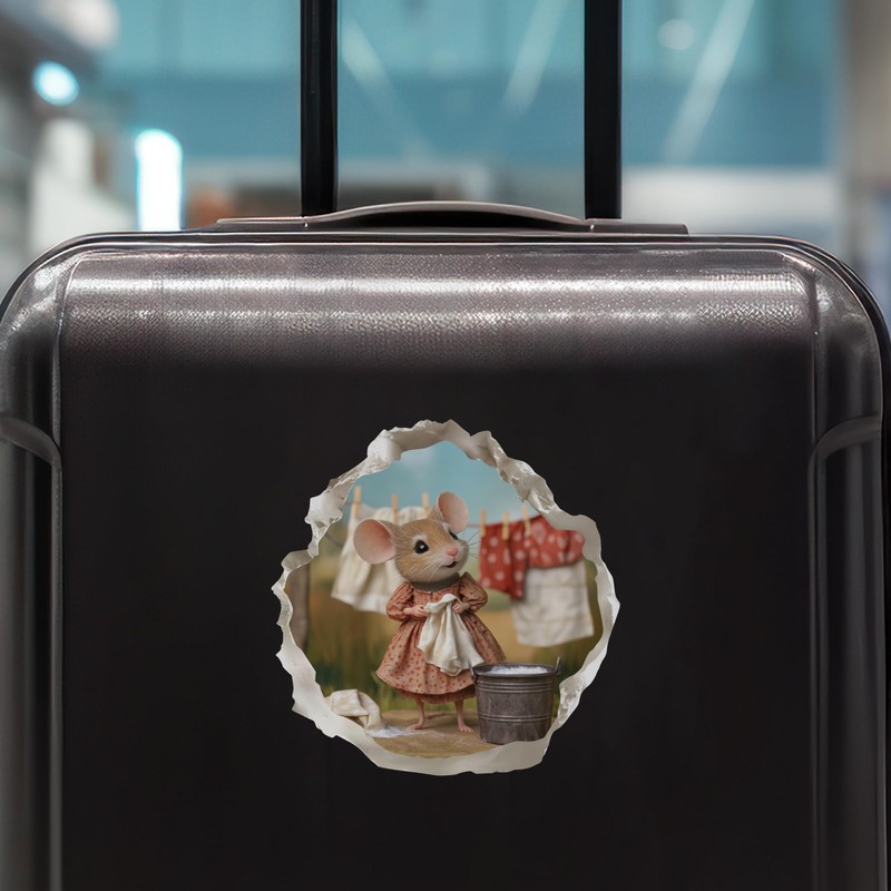 Laundry Mouse - Mouse Hole Wall Sticker