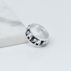 Treasure Bay 925 Sterling Silver Ring Elephant Design For Men and Women (R)