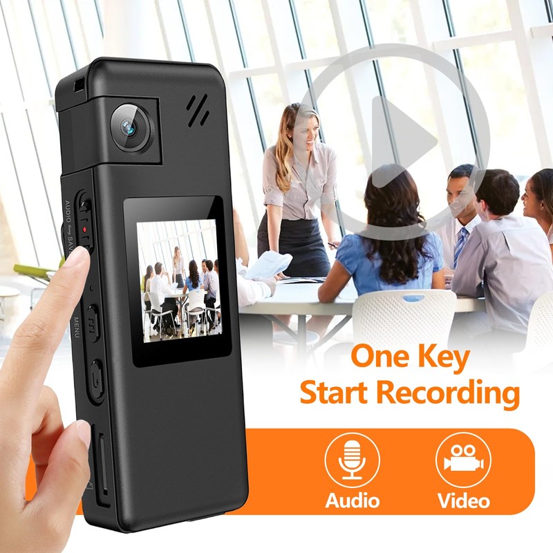 Hoestr A32 Body Camera 1080P Camcorder 180° Rotating Lens Motion