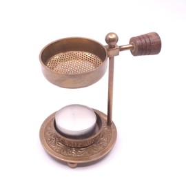 Farbenwald Incense Burner Height Adjustable for Smoking Resins, Woods and Leaves with Extra Strainer (Brass)