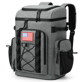 Maelstrom Backpack Cooler,Soft Lightweight Leakproof Cooler Backpack,35/50 Can Insulated Cooler Bag,Keeps 35 Cans Hot/Cold for Up to 16 Hours,Men Women Lunch Backpack (Grey, 35 can)