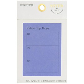 Noted by Post-it® Habit Tracker Notes, 100 Total Notes, 4" x 2-15/16", Periwinkle
