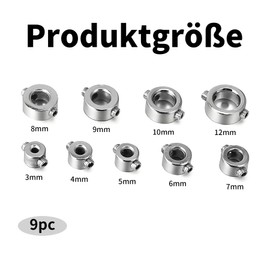 Alriedy Depth Stop for Drill 8-Piece Drill Depth Stop Set, Drilling Depth Limiter with Allen Key, Depth Stop for Drill 3-10 mm, Precise Drilling Depth Control for Wood and Dowel Work