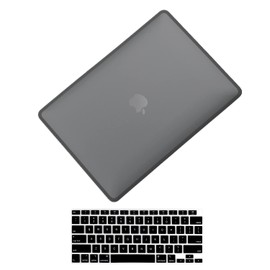 Se7enline Compatible with MacBook Air 13-inch Case 2018/2019/2020/2021/2022/2023/2024 M1 A2337/A2179/A1932 TPU+PC Anti-Fingerprint Matte Finish Laptop Hard Shell Case with Keyboard Cover, Black&Black