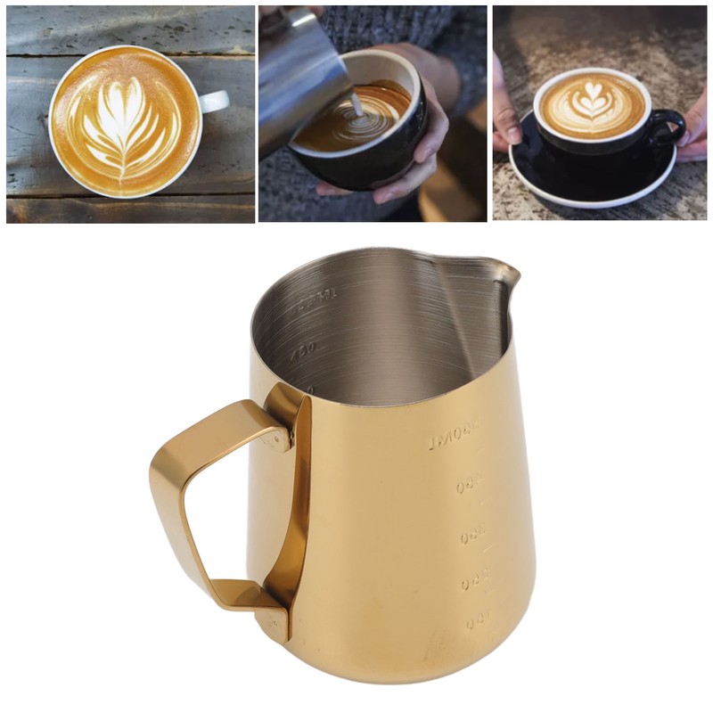 Milk Frothing Pitcher Dual Scale 304 Stainless Steel Milk Frother