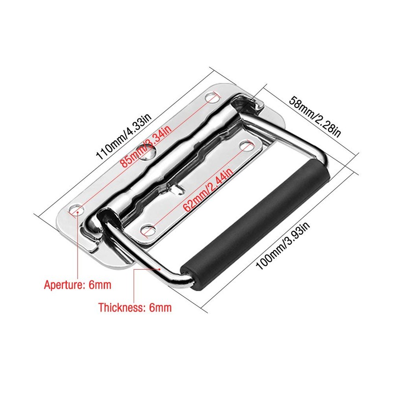 Gobesty Pack of 2 Folding Handles, Hardware Boxes, Spring-Loaded Box