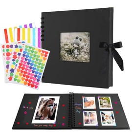 ElevaPulse Photo Album for DIY – 6 Inch Window Cover Spiral Book with 8 Stickers, Photos Sticking Photo Book Scrapbook for Baby Wedding Gift