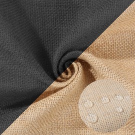 Hessian Fabric Laminated Material Natural Jute Burlap with Waterproof Coating at on one Side.162cm Wide. Widest Width Available on Market. 290GSM Weight. Neotrims. Black, Half Meter