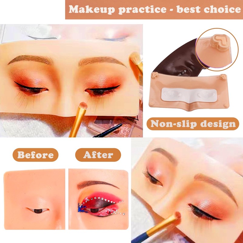 Penugo Makeup Practice Face Board, Silicone Makeup Mannequin Face for
