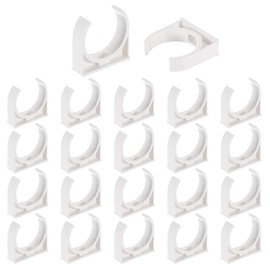 uxcell 24Pcs PVC Water Pipe Clamps Clips, U-Shaped Tubing Hose Buckles, Irrigation Tube Holder for 40mm OD for TV Trays Tubing Hose Hanger Support Tubing, White
