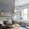 Finktonglan Dimmable Crystal Chandelier, 23.6'' Oval 2 Rings Modern Chandeliers