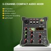 Audio Mixer, 5-Channel Compact Audio Mixer Sound Mixing Console 48V