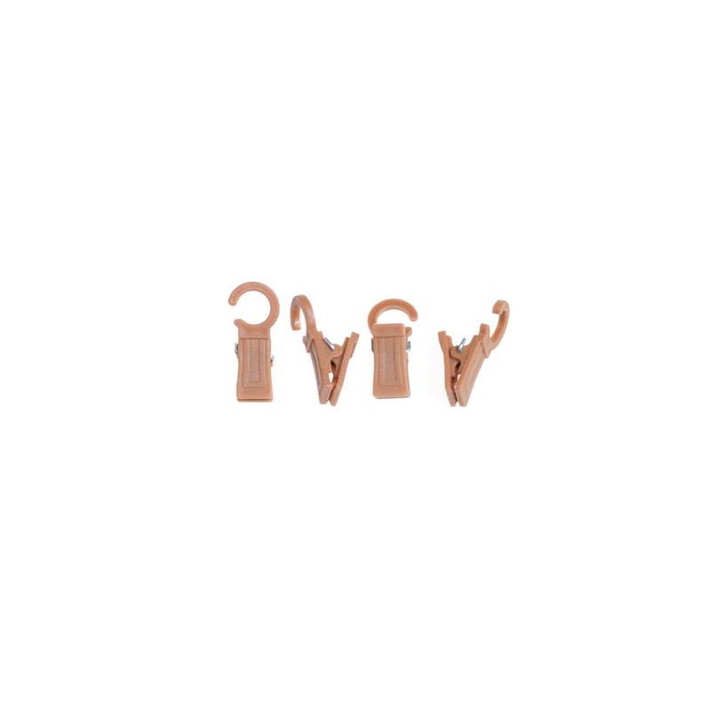 Curtain hooks for rings, oak, 25 pieces, 10 mm diameter,