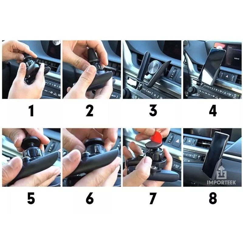 Importeek Soporte Base Celular Carro Auto Ventilacion Rejilla Aire 360