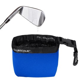 Club Scrub Golf, Golf Club and Golf Ball Cleaning Bag, Waterproof Clean Face Technology Liner, Detachable Clip, Machine Washable, Cleans Club Grooves, Dry Exterior golf gift - Color: Blue Classic