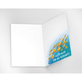 Farewell Card for Colleagues for Job Change Termination Company Change Folding Card with Envelope in XXL Format A4 Fish