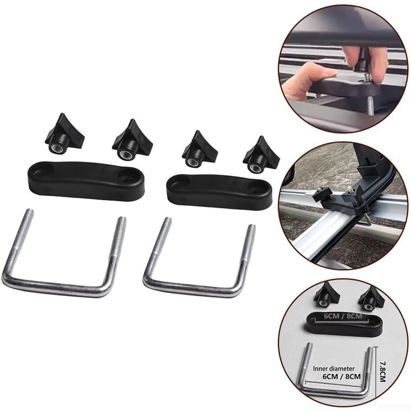 4x Roof Box U-bolts Clamps Luggage Frame With Roof Rack
