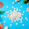 Cheriswelry 104pcs Freshwater Shell Letter Charms Gold Blocking Alphabet A~Z