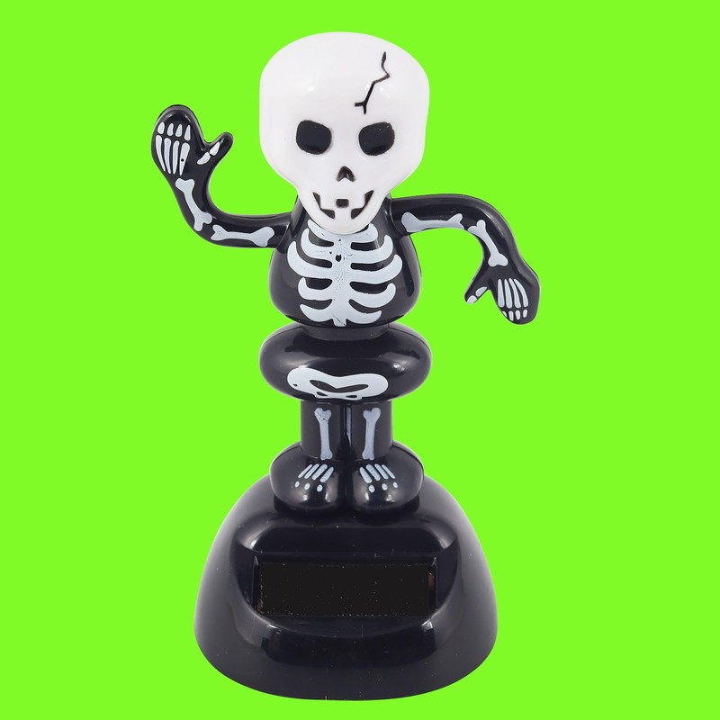 Freak Scene Solar Bobble Figure - Skeleton 2 - Black