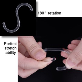 30 Packung Duschvorhangringe Vorhang C Ringe Haken Kleiderbügel Bad Drapieren Schleife Klammer Gleiten (Transparent)