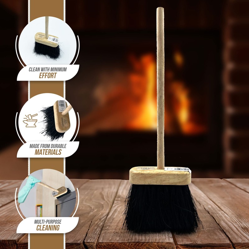 Wooden Fireside Companion Cleaning Brush 36 Centimeter Fireplace Hearth Brush