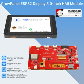 ELECROW ESP32 Display 800×480, 5 Inch HMI ESP32 RGB TFT LCD Touch Screen with Acrylic Case, 32-Bit LX6 Dual-Core Processor, Up to 240MHz, Compatible with Arduino, LVGL, PlatformIO, MicroPython