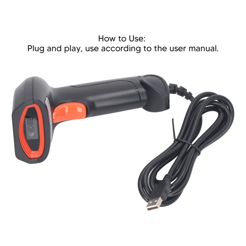 QR Code Scanner Barcode Reader ABS Handheld Scanning Tool for