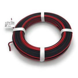 BELI-BECO L2218/25 Cable - Copper Stranded Wire 2 x 0.14 mm² (1 x 18 x 0.10 mm) - Twin Cable - 25 m Ring (Red-Black)