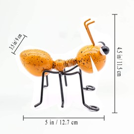 YiYa Pack of 4 Metal Ant Wall Decoration Ant Garden Decoration Metal Ant Decoration Outdoor Colourful and Cute Insects for Garden Lawn Children's Room Bathroom House Wall Decoration