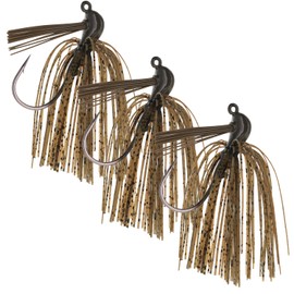 Reaction Tackle Lead Flipping Jig- 1/2 oz- Green Pumpkin (3 Pack)