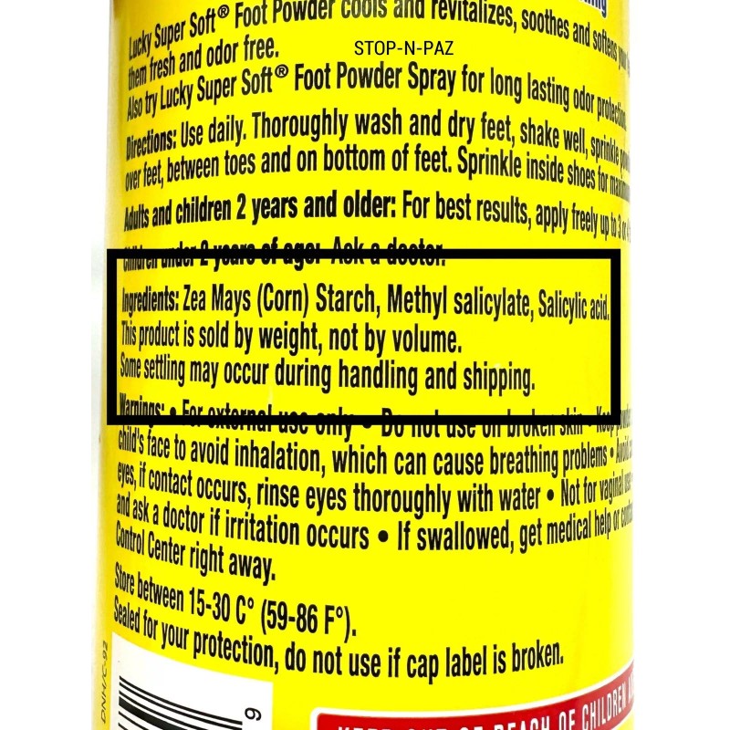 Pure Cornstarch Foot Powder 100% Talc Free Absorb Wetness Odor