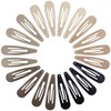 Cptots 20 PCS Metal Snap Hair Clips Water Drop No