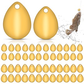 50 Pcs Spinner Blades Fishing Lures Kit, Deep Cup Copper Spinner Blades DIY Fishing Lures Accessories Colorado Blades Lure Making Supplies for Spinner Baits Spoons Rigs Making(2 Sizes)