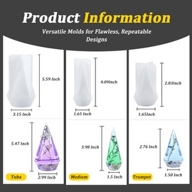 SWUAVD Cone Silicone Molds, 3 Pcs Silicone Ring Cone Molds for Epoxy Resin DIY Ring Stand Jewelry Display Wedding Gift Creative Ornaments