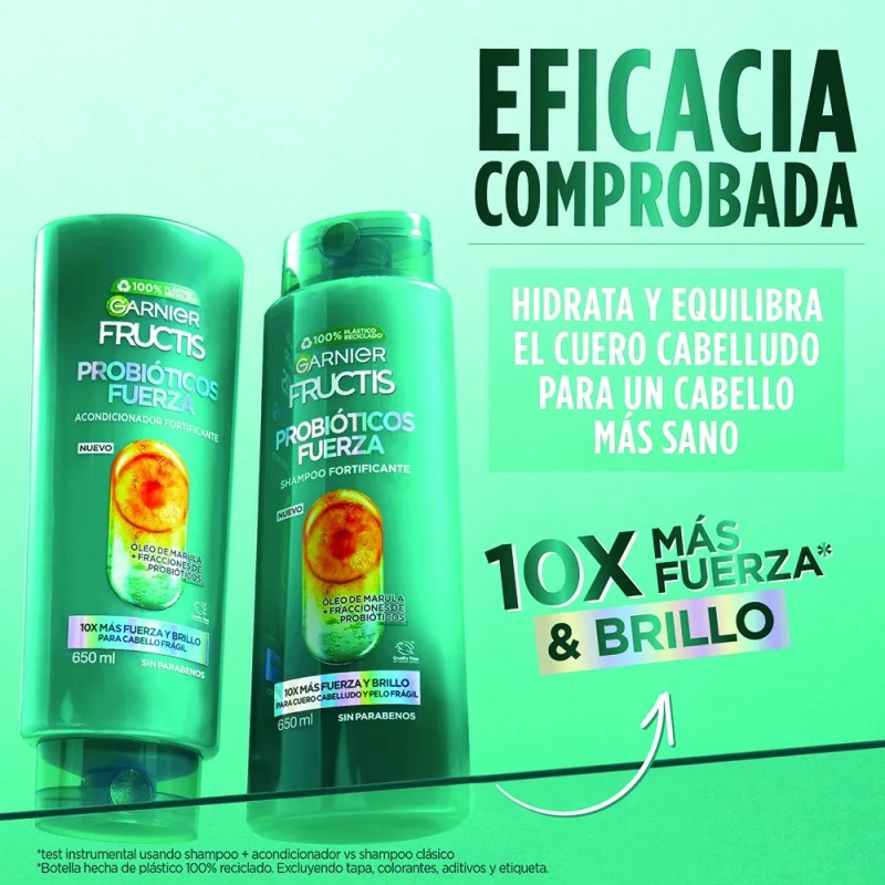 Kit Shampoo Garnier Fructis Probioticos Rutina 2 Pasos