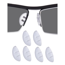 DROGO 3 Pairs Silicone Eyeglass Nose Pads, 15mm Clear 'D Shape' Replacement Nose Pieces, Anti-Slip Plug-in Nose Pads