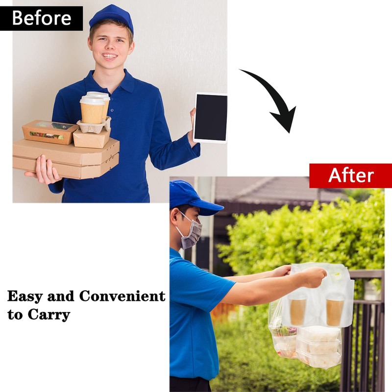 DEAYOU 200 PCS Drinking Bag, Plastic Cup Container with Handle