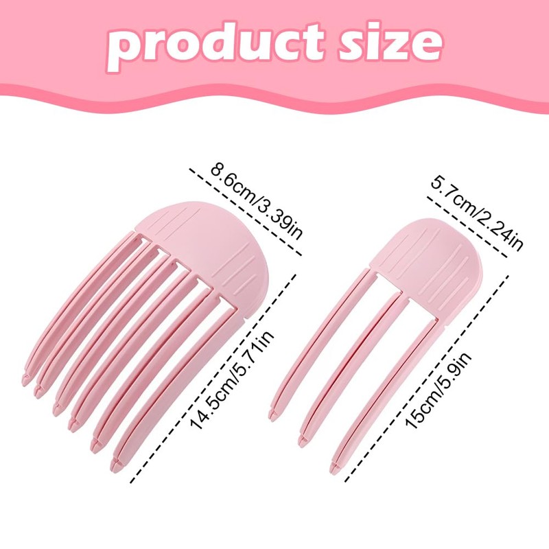 2PCS Wind Shaping Styling Combs for Fluffy Bangs,No-Trace Curly Hair