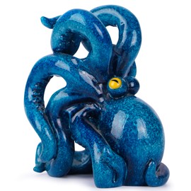 Hodao Toothbrush Holder for Kids, Resin Pencil Holder, Animal Toddler Single Tooth Brush Stand for Vanity Countertop, Office,Tooth Brushing Holder & Bathroom Accessories Decor (Blue Octopus)