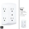 GE 6-Outlet Extender, 2 Pack, Grounded Wall Tap, Adapter Spaced