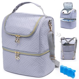 Breastmilk Storage Bag with Ice Pack for 6 Mam Bottles - Breast Pump Bag with Cooler Bag for 6 Baby Bottles Up to 9 Ounce - Breast Milk Pumping Bag, Bottle Cooler Bag for Daycare,Insulated Bottle Bag